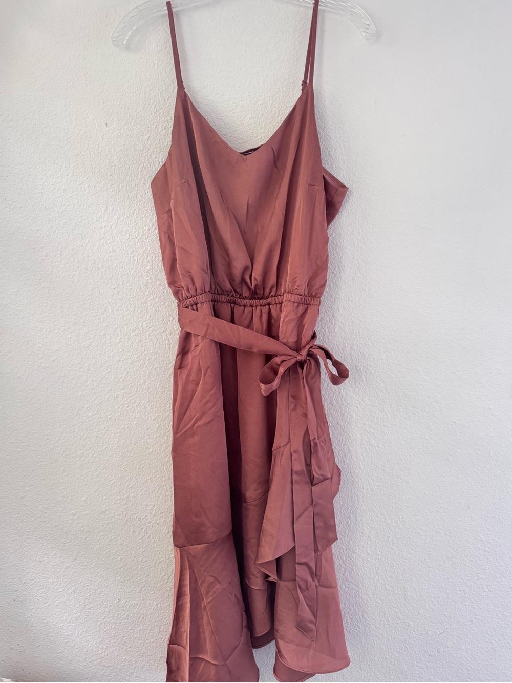 Lascana Satin Midi Dress Tie-Waist Spaghetti-Strap Slip Wrap 10 NWT - Picture 4 of 15
